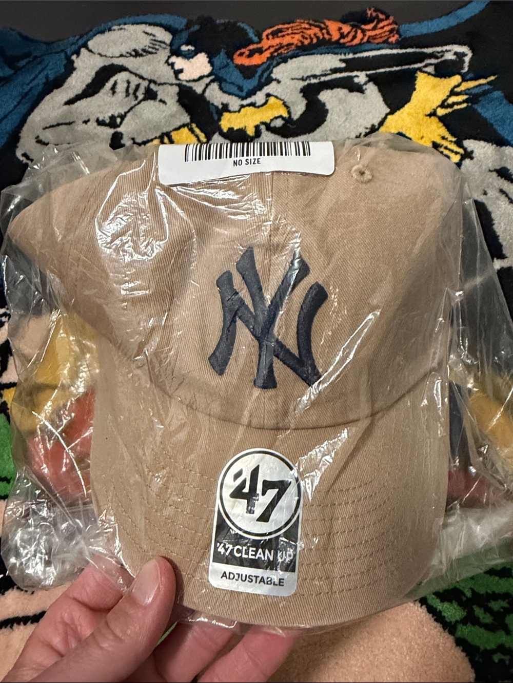 47 Tan New York Yankees Adjustable Cap with Navy Logo